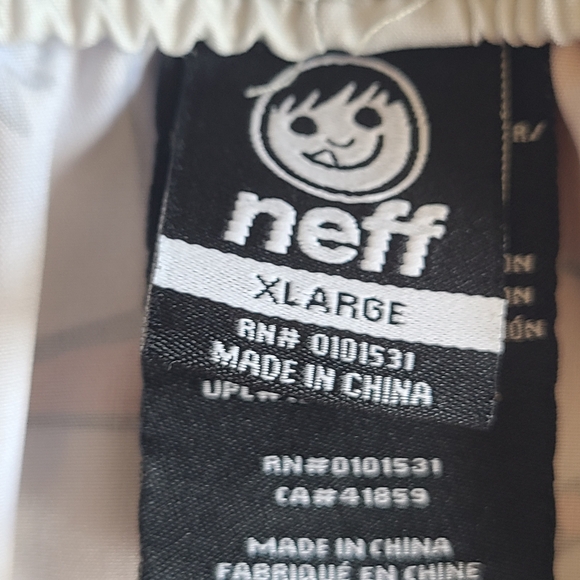 Neff White Swim Shorts with Orange, Yellow & Blue Tropical Print - Picture 8 of 9